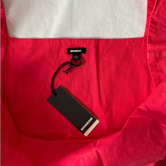 MONROW Poplin Tank in Fire Coral Size L - Picture 6 of 10